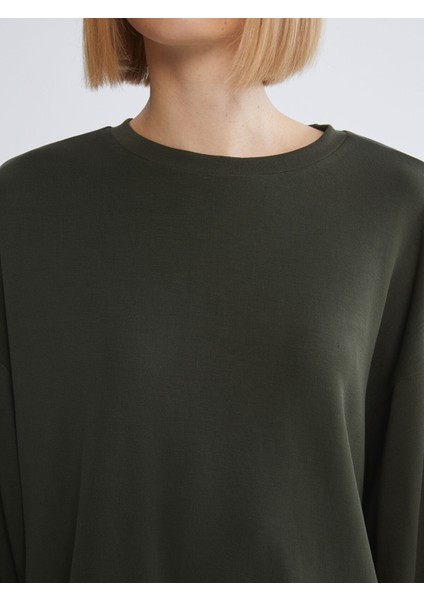 Yeni Sezon Bisiklet Yaka Oversize Kadın Sweatshirt modelleri