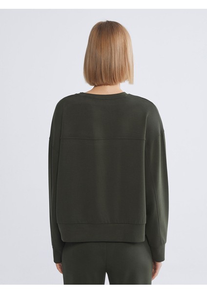 Yeni Sezon Bisiklet Yaka Oversize Kadın Sweatshirt fırsatları