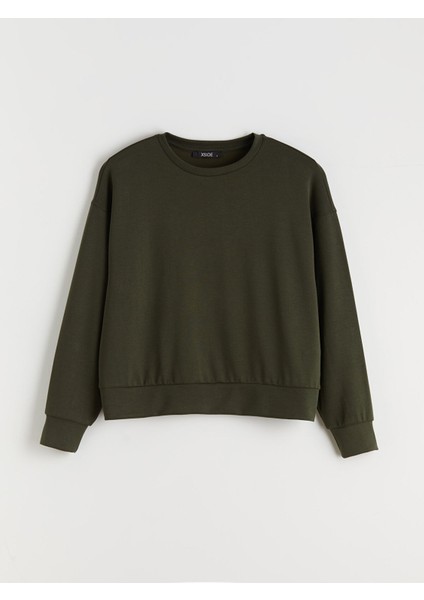 Yeni Sezon Bisiklet Yaka Oversize Kadın Sweatshirt indirimleri