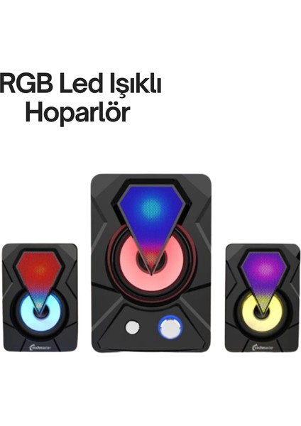 Bfs Renkli LED Işıklı Hoparlör