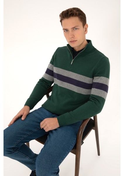 Erkek Koyu Yeşil Kazak /triko 50315034-VR079