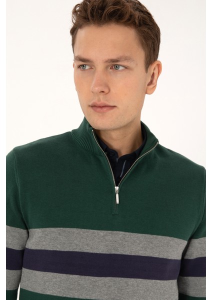 Erkek Koyu Yeşil Kazak /triko 50315034-VR079 fiyatları