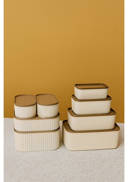 “8 Parça Saklama Kabı Seti – Sızdırmaz Kapaklı, Buzdolabı Düzenleyici, Mikrodalga Uyumlu Yemek Saklama Kapları”