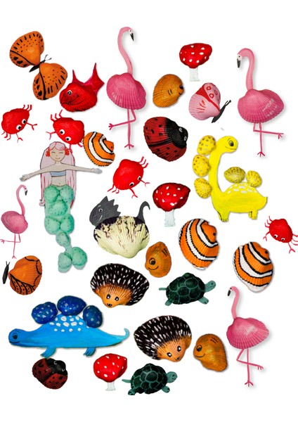 Deniz Kabuğu Boyama /Video-Görsel Destekli /Yaratıcı Aile Etkinliği /Kamp Tema Sanatsal Aktivite Seti indirimleri