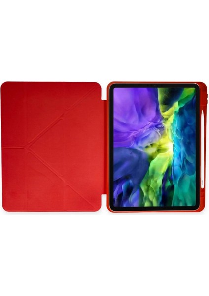 Ieg iPad 9.7 (2018) Kılıf Kalemlikli Mars Tablet Kılıfı - Kırmızı indirimleri