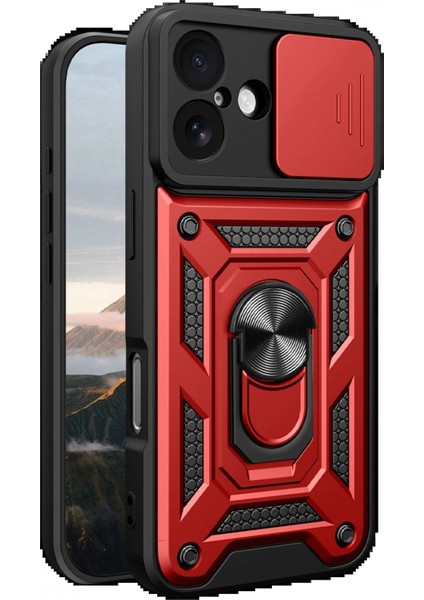 Ieg Apple iPhone 17 Pars Lens Yüzüklü Silikon - Kırmızı fiyatları