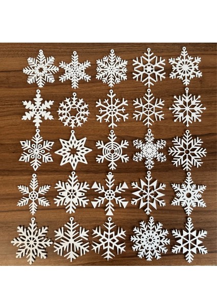 Kar Tanesi Süsleri | Yılbaşı Ağacı Süsleme Seti | Christmas Dekoratif Ornaments | 25 Parça