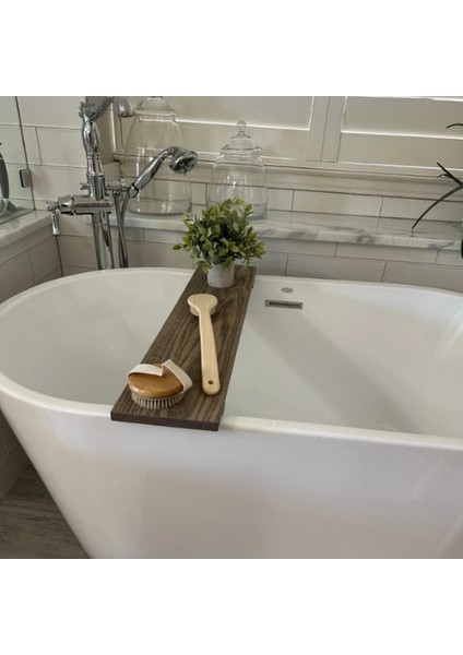 Zenora Ahşap Küvet Üstü Sehpası – Ceviz Renk Banyo Keyfi Tepsisi modelleri