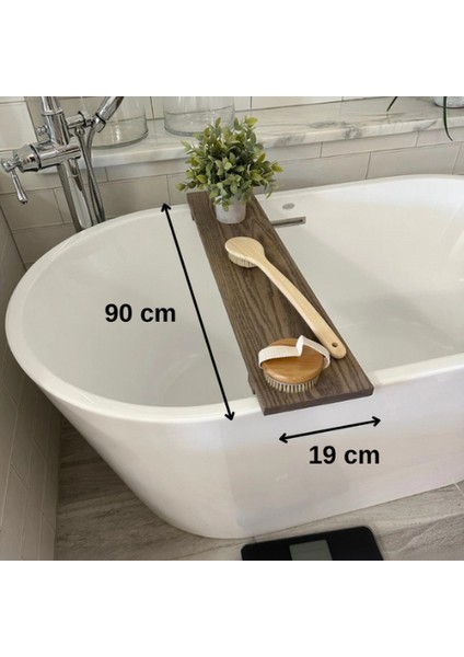 Zenora Ahşap Küvet Üstü Sehpası – Ceviz Renk Banyo Keyfi Tepsisi