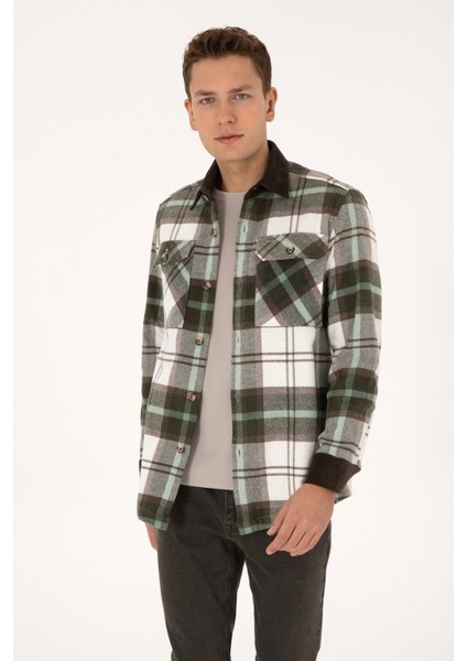 Erkek Açık Haki Gömlek Desenli 50308257-VR183