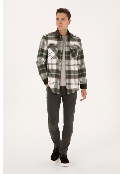 Erkek Açık Haki Gömlek Desenli 50308257-VR183 fırsatları