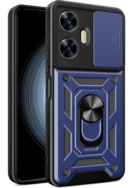 Ieg Realme C55 Kılıf Pars Lens Yüzüklü Silikon - Lacivert