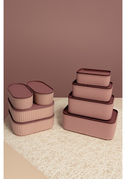 “8 Parça Saklama Kabı Seti – Sızdırmaz Kapaklı, Buzdolabı Düzenleyici, Mikrodalga Uyumlu Yemek Saklama Kapları”