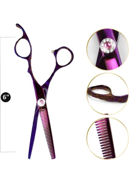 profesyonel Kullanım- Kuaför Saç Efile Makası Ara Makas 70 Numara 6 Inç