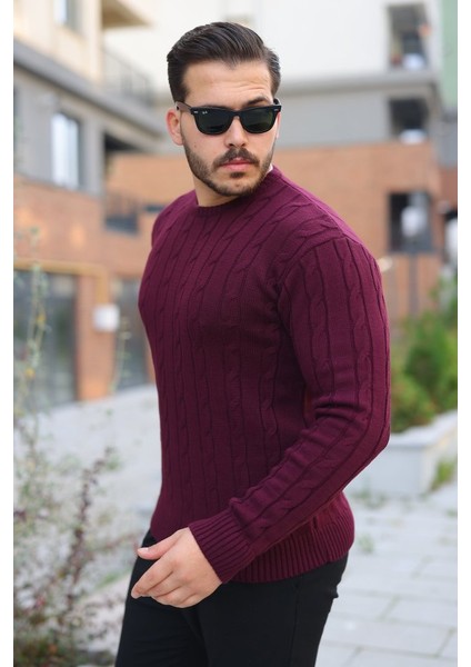 Erkek Örgü Desen Bisiklet Yaka Kazak fiyatları