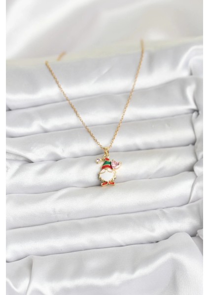 Bfs 316L Çelik Zincir Gold Renk Yılbaşı Teması Kadın Kolye fiyatları