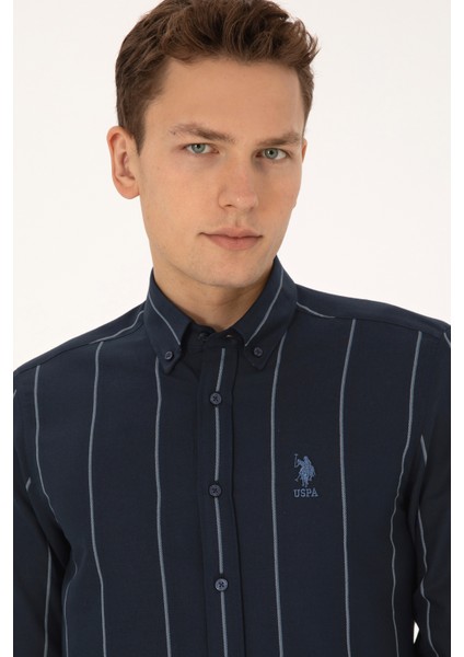 Erkek Lacivert Gömlek Desenli 50308537-VR033 fiyatları