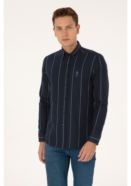 Erkek Lacivert Gömlek Desenli 50308537-VR033 modelleri