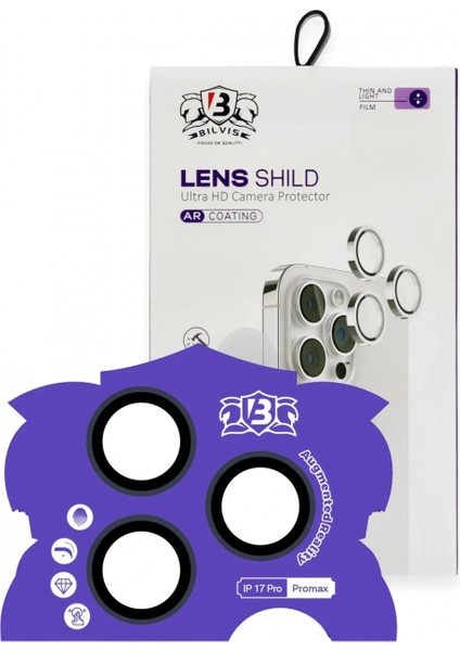 Ieg Apple iPhone 17 Pro Max Bilvis Titan Kamera Lens - Lacivert