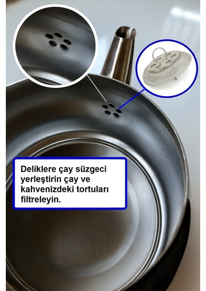 Çay Süzgeci, Demlik Içi Çaydanlık Süzgeci, Paslanmaz Çaydanlık Süzgeç Sök-Tak 3 Adet modelleri