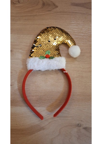 Yılbaşı Pullu Gold Taç 1 Adet Yılbaşı Taçı Beyaz Ponponlu Çocuk Veya Yetişkin Yılbaşı Taç