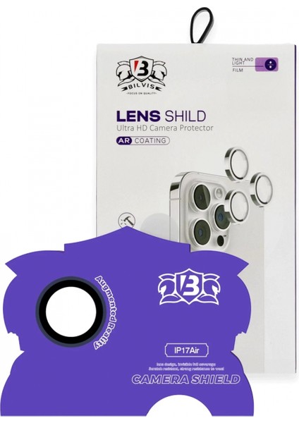 Ieg Apple iPhone 17 Air Bilvis Titan Kamera Lens - Lacivert