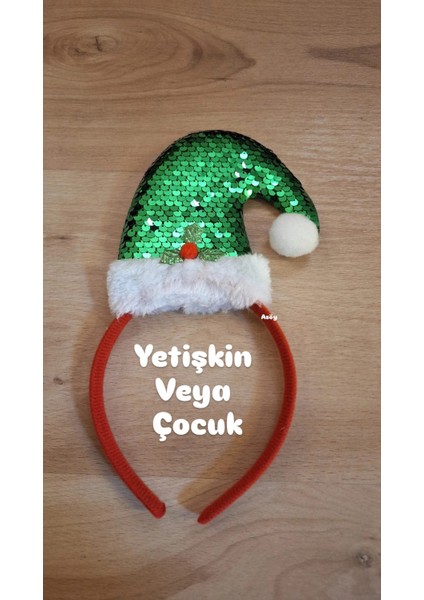 Yılbaşı Pullu Yeşil Taç 1 Adet Yılbaşı Taçı Beyaz Ponponlu Çocuk Veya Yetişkin Yılbaşı Taç fiyatları