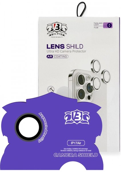 Ieg Apple iPhone 17 Air Bilvis Titan Kamera Lens - Siyah