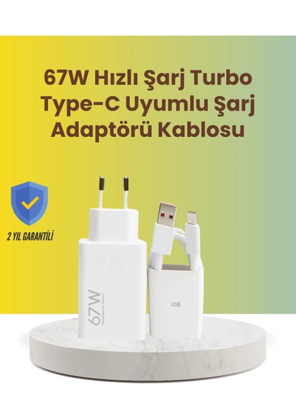 Bfs 67W Hızlı Şarj Adaptörü ve Veri Aktarım Özellikli Type-C Kablo Seti