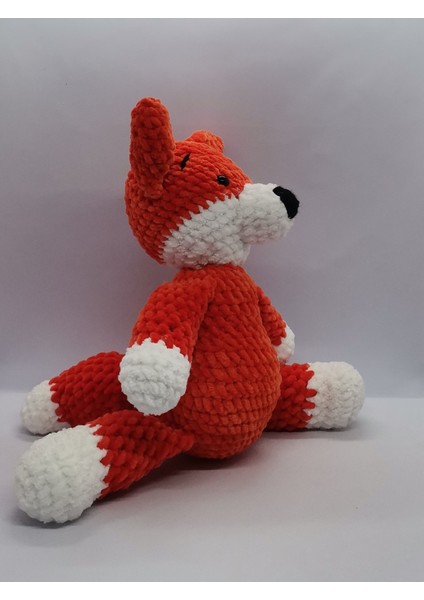 Amigurumi Kurnaz Tilki Oyuncak El Yapımı Örme Kadife İp 35 cm modelleri