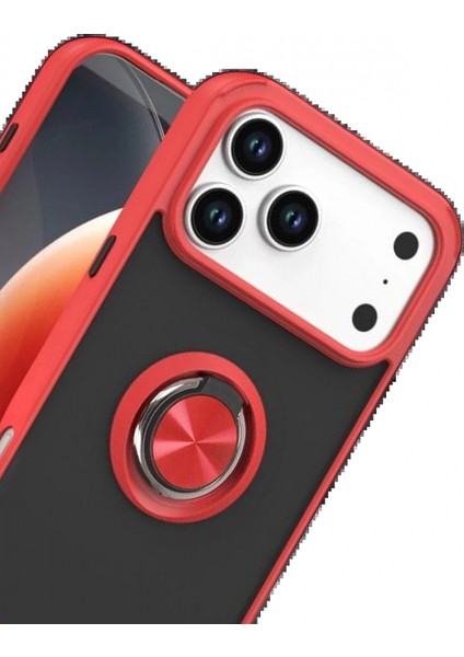 Ieg Apple iPhone 17 Pro Max Montreal Yüzüklü Silikon Kapak - Kırmızı fiyatları