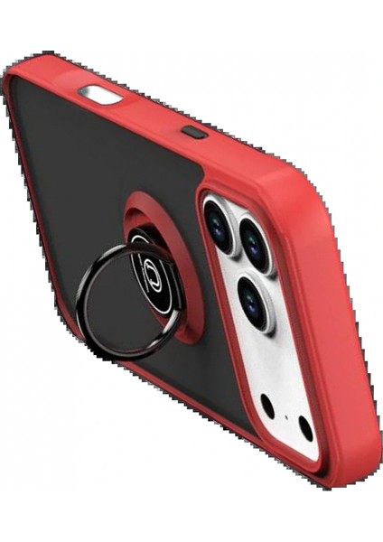 Ieg Apple iPhone 17 Pro Max Montreal Yüzüklü Silikon Kapak - Kırmızı modelleri