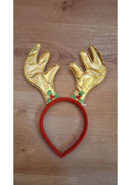 Yeni Yıl Yılbaşı Taç Geyiği Sevimli Geyik Boynuzları Gold Geyik Taç Yetişkin Çocuk