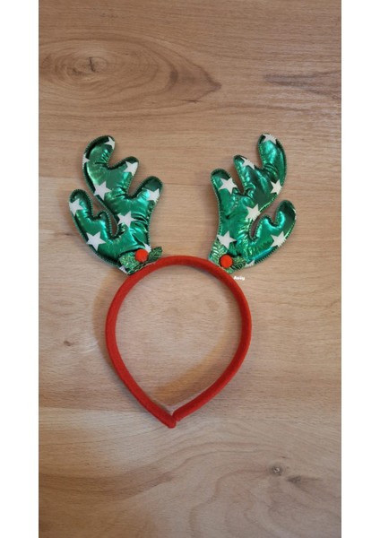 Yeni Yıl Yılbaşı Taç Geyiği Sevimli Geyik Boynuzları Yeşil Geyik Taç Yetişkin Çocuk