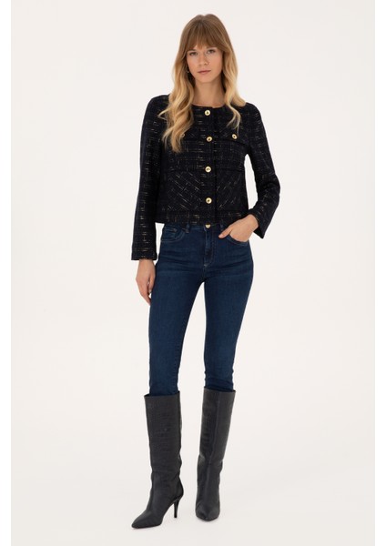 Kadın Lacivert Dokuma Mont 50308757-VR033 fırsatları