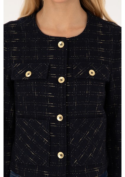 Kadın Lacivert Dokuma Mont 50308757-VR033