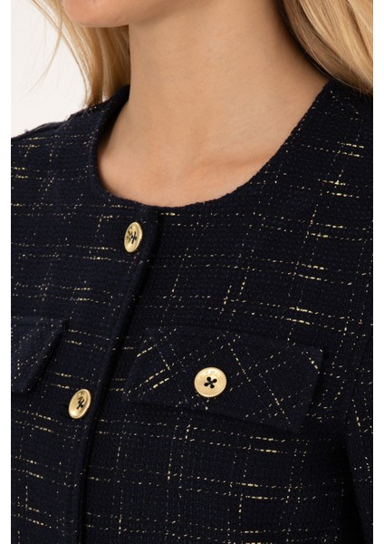 Kadın Lacivert Dokuma Mont 50308757-VR033