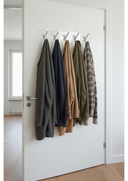 4 Adet Kendinden Yapışkanlı Güçlü Şeffaf 5'li Askılık - Kapı Arkası Mutfak Duvar Banyo fiyatları