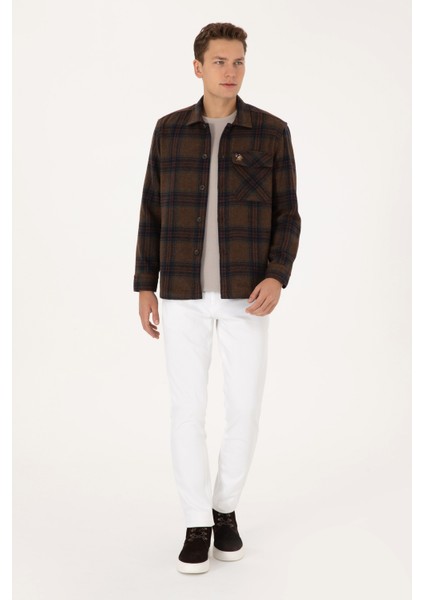 Erkek Kahverengi Gömlek Desenli 50316599-VR029 fırsatları