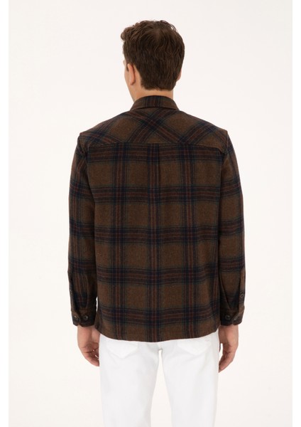 Erkek Kahverengi Gömlek Desenli 50316599-VR029 indirimleri