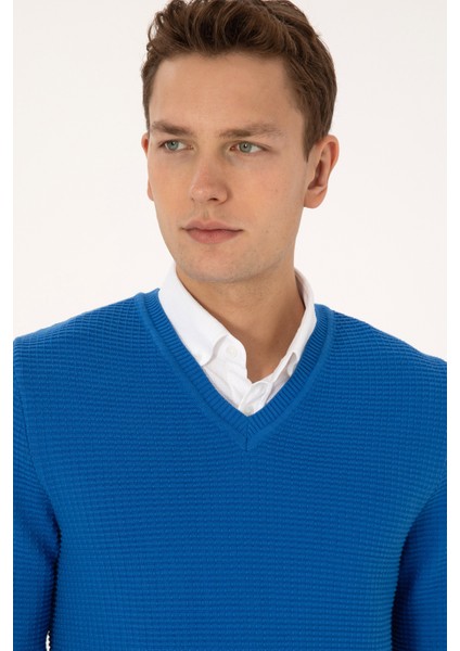 Erkek Koyu Mavi Kazak /triko 50315028-VR032 fiyatları