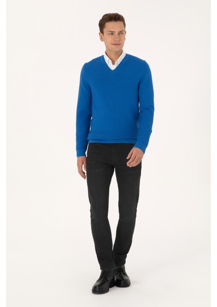 Erkek Koyu Mavi Kazak /triko 50315028-VR032 fırsatları