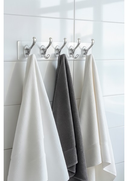 5'li Kendinden Yapışkanlı Güçlü Şeffaf Askılık - Kapı Arkası Mutfak Duvar Banyo Askı