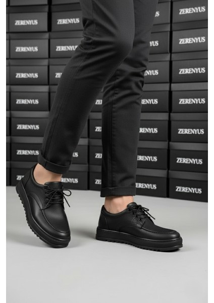 ZRJ-T12 Bağcıklı Erkek Günlük Spor Klasik Ayakkabı Siyah Beyaz