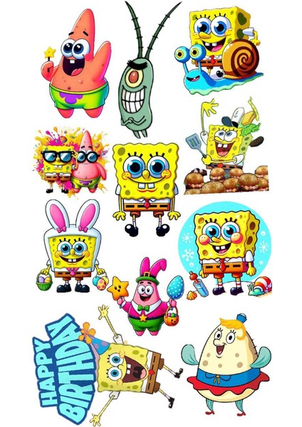 Sünger Bob Telefon Laptop Notebook Tablet Defter Matara Stiker Etiket ST7017
