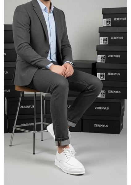 ZRJ-T12 Bağcıklı Erkek Günlük Spor Klasik Ayakkabı Beyaz fırsatları