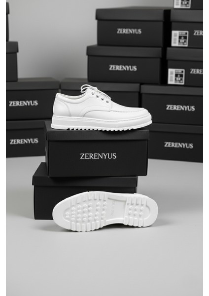 ZRJ-T12 Bağcıklı Erkek Günlük Spor Klasik Ayakkabı Beyaz