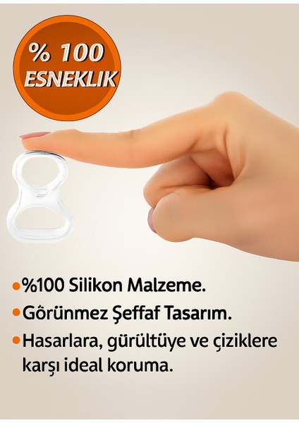 Silikon Kapı Stoperi, Duvar Koruma Aparatı, Çarpma Önleyici Şeffaf Kaplı Kolu Stoperi 12 Adet modelleri