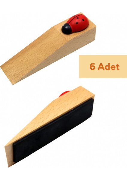 Ahşap Kapı Stoperi, Kapı Tutucu, Kapı Altı Takozu, Uğur Böceği Kapı Durdurucu Stoper 6 Adet