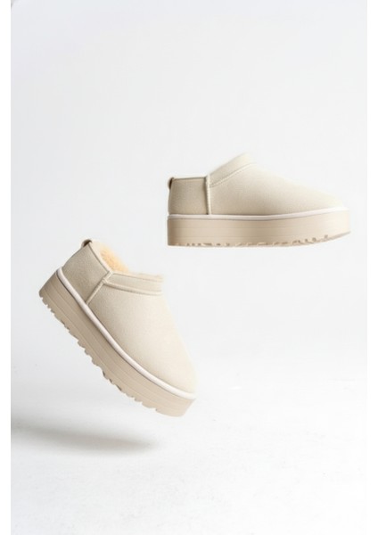 Mitay Premium Bej Süet Kadın Bot